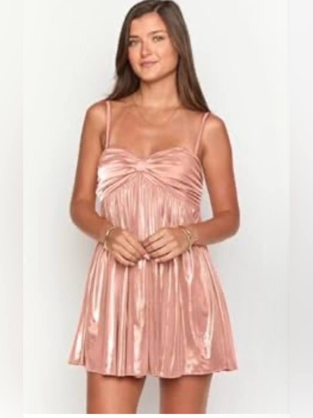 Wear Your Love Satin Babydoll Mini Dress Size 4 NWT Blush Pink Corset Back